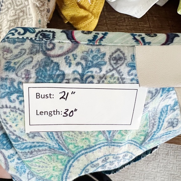 J. Jill Turquoise Bohemian Pattern Blouse M - Picture 7 of 8